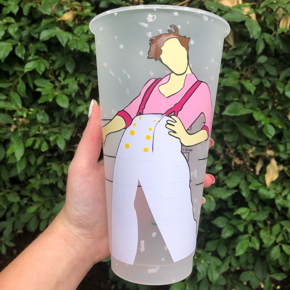 Custom Starbucks cup Harry styles fine line
